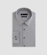 Chemise satin slim gris - clair "Satinslim coton" - IZAC