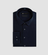Chemise satin slim marine "Satinslim coton" - IZAC