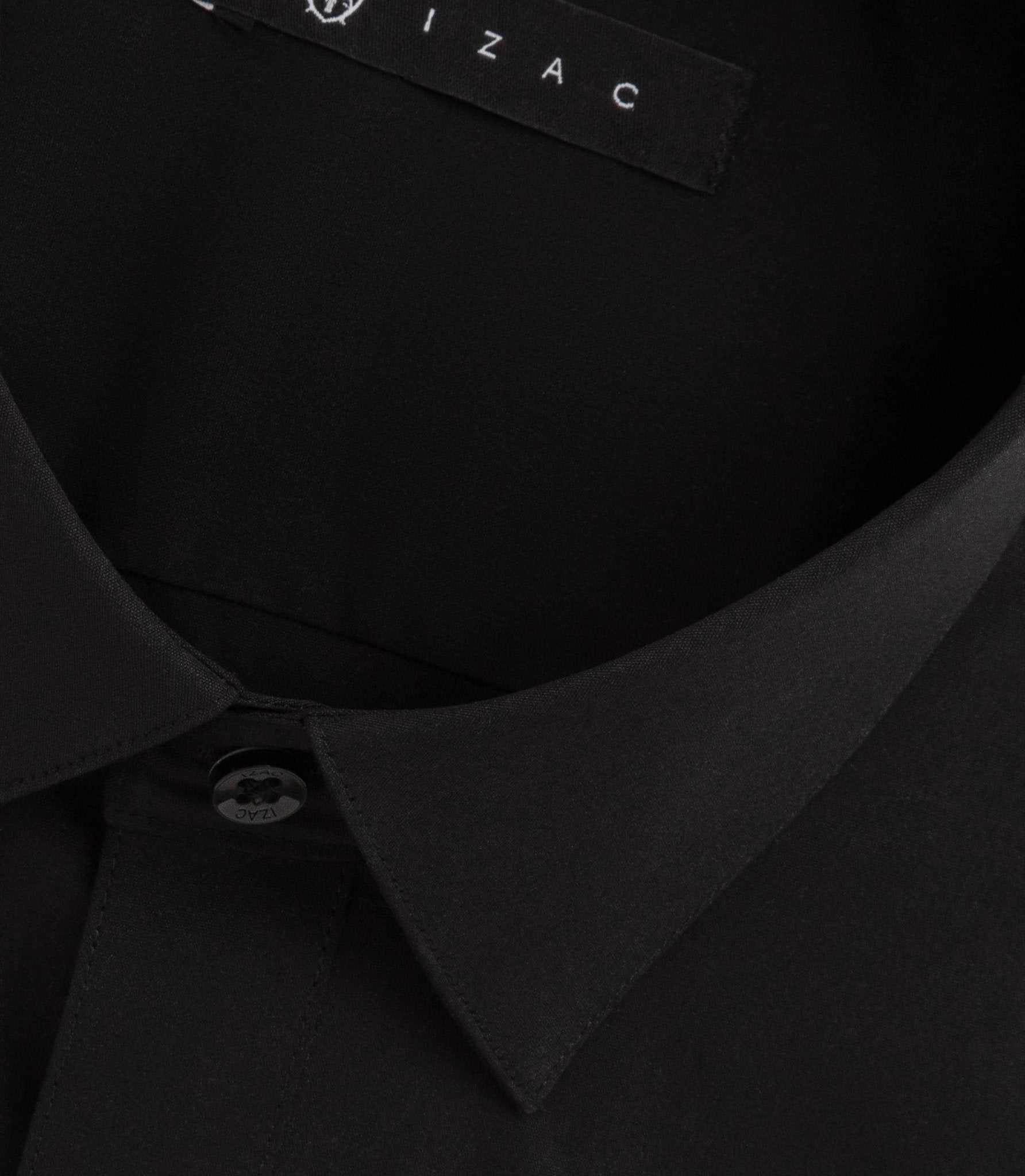 Chemise en popeline stretch noir MALTE - IZAC