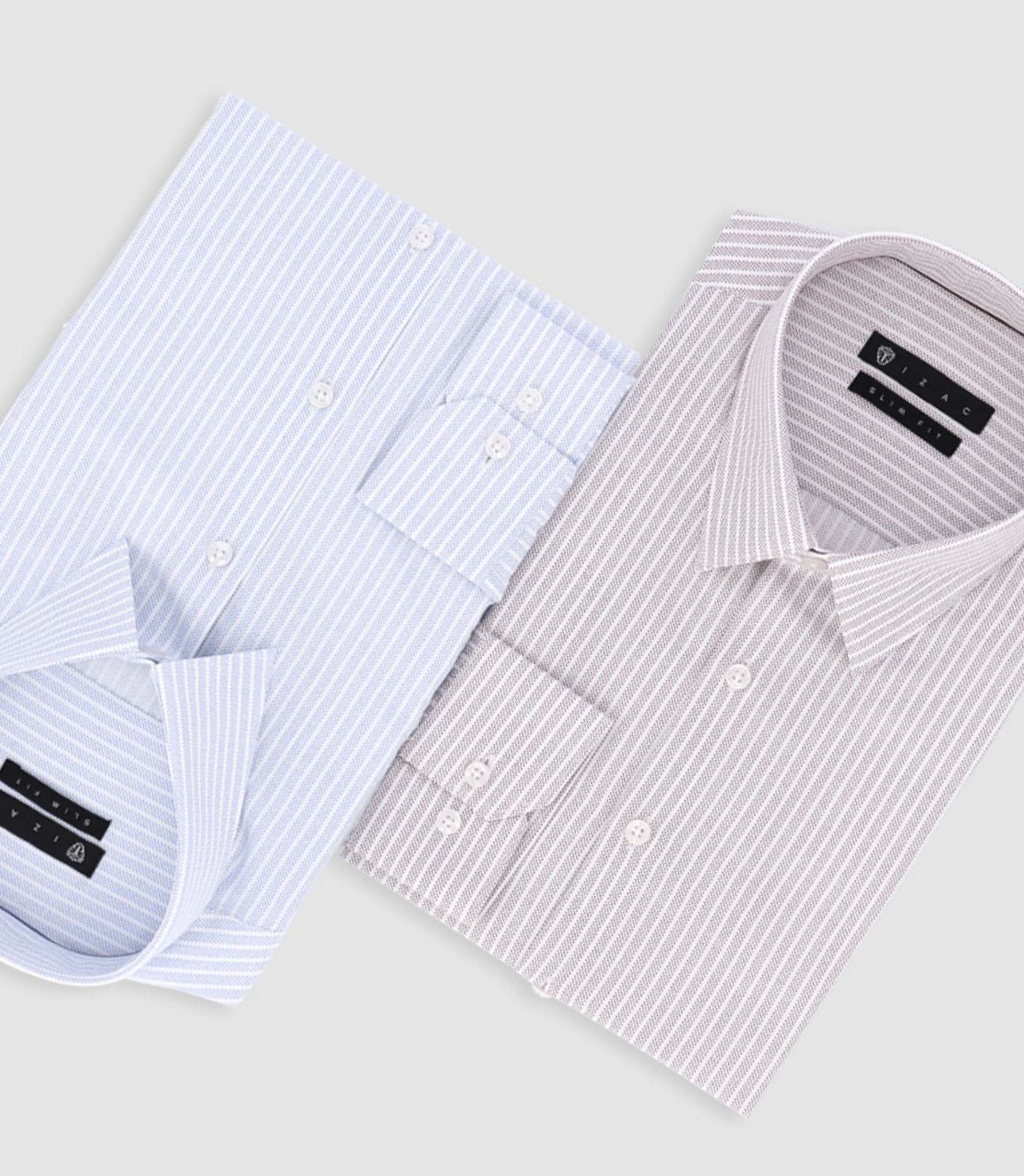Chemise slim à rayures bordeaux PALY - IZAC