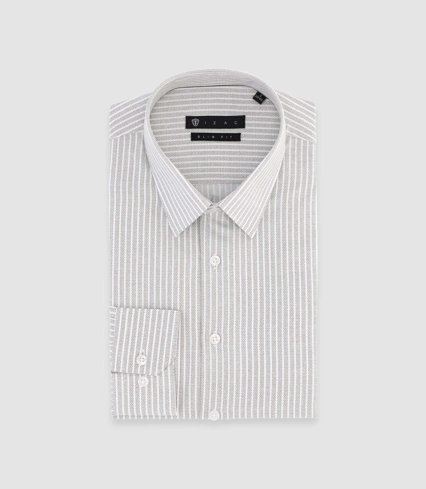 Chemise à rayures kaki PALY - IZAC