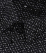 Chemise imprimée micro motifs noire et grise PAMPA - IZAC