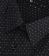 Chemise à imprimé micro motifs noir et gris PAOLINO - IZAC