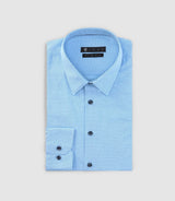 Chemise imprimée micro motifs ciel marine PERLE - IZAC