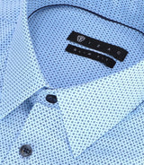 Chemise imprimée micro motifs ciel marine PERLE - IZAC