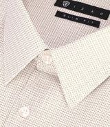 Chemise slim imprimée micro motifs blanche et beige PRESTO - IZAC