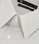 Chemise slim imprimée micro motifs blanche et kaki PRESTO - IZAC