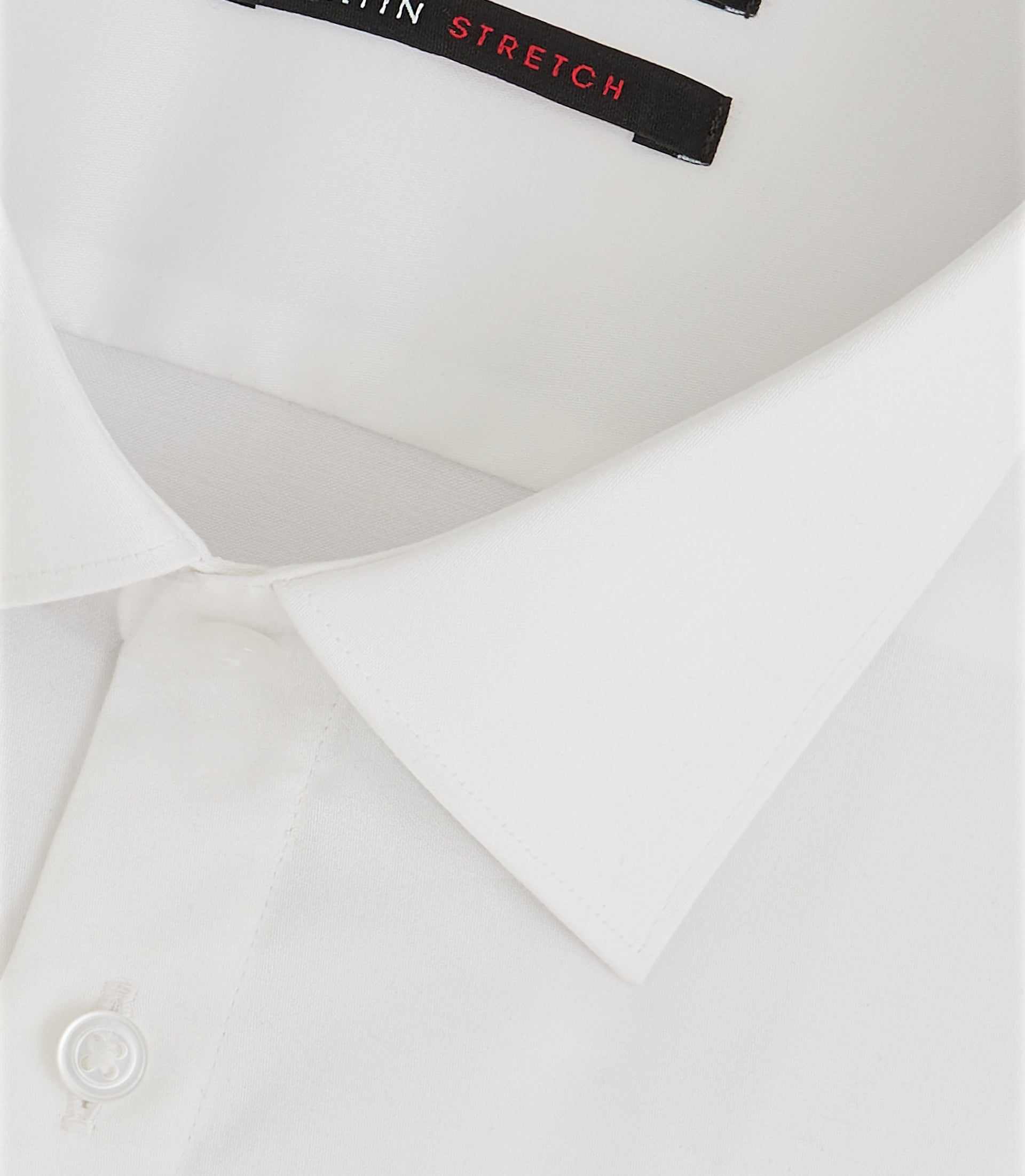 Chemise regular en satin stretch blanche SASTRETCHBASBT - IZAC