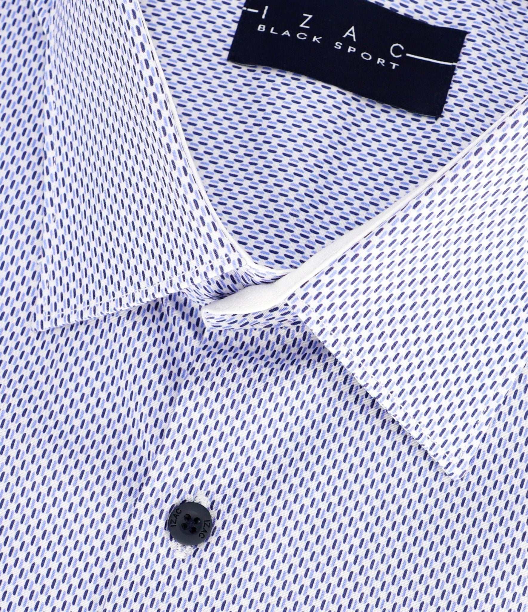Chemise imprimée marine blanc PALMA - IZAC