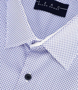 Chemise imprimée marine blanc PALMA - IZAC