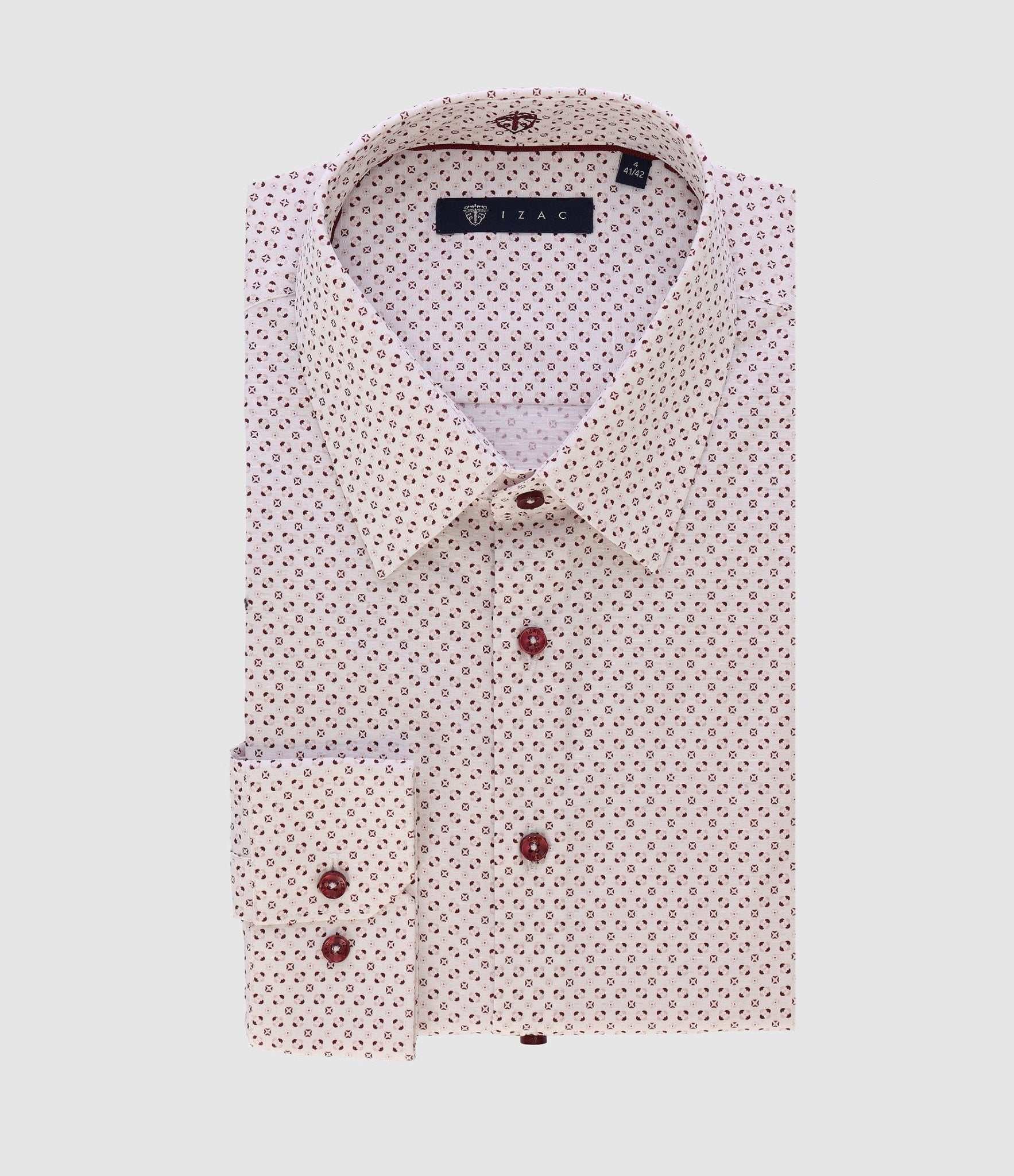 Chemise ville imprimée blanc rose bordeaux PAULBT - IZAC