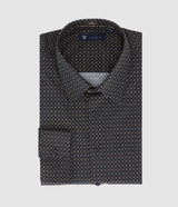 Chemise imprimée marine camel PAULBT - IZAC
