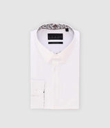 Chemise slim unie blanche et bordeaux PENY - IZAC