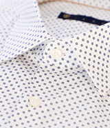 Chemise slim imprimée blanche et marine PRIMAEL - IZAC