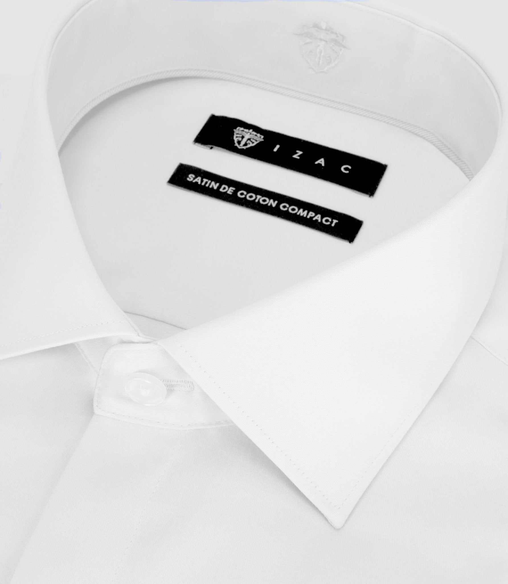 Chemise slim en satin de coton blanc SATINCACH - IZAC