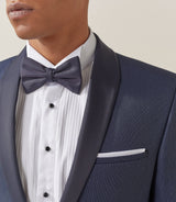 Costume cérémonie col châle bleu "Brio" - IZAC