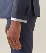 Costume cérémonie col châle bleu "Brio" - IZAC