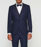 Costume cérémonie col châle bleu "Fabio" - IZAC