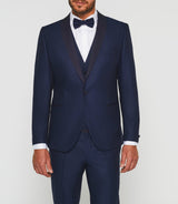 Costume cérémonie col châle bleu "Fabio" - IZAC