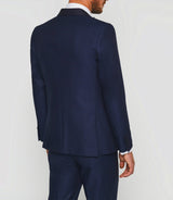 Costume cérémonie col châle bleu "Fabio" - IZAC