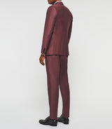 Costume 2 boutons en laine framboise FAVORIOUT - IZAC