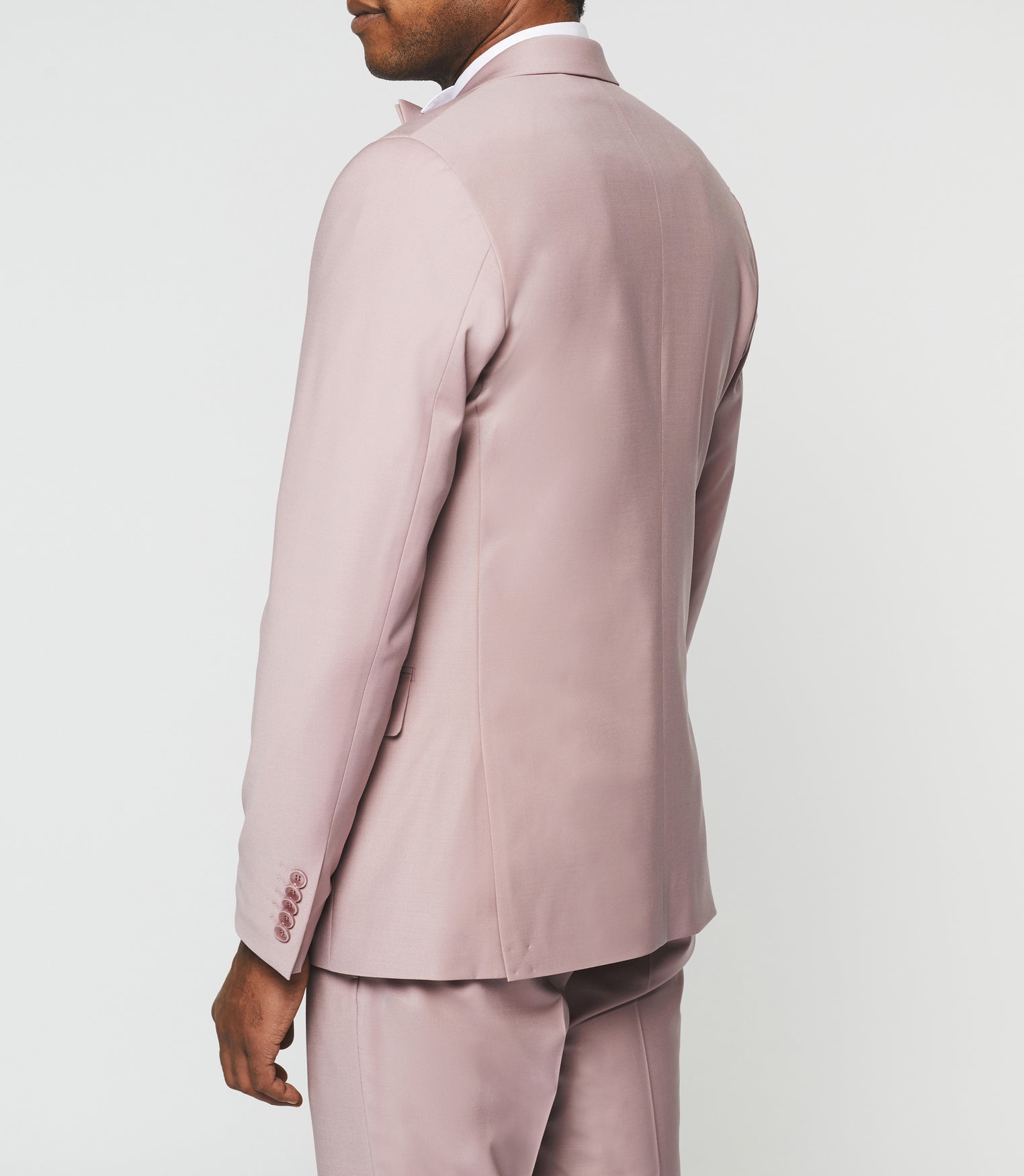 Costume 2 boutons en laine rose FAVORIOUT - IZAC