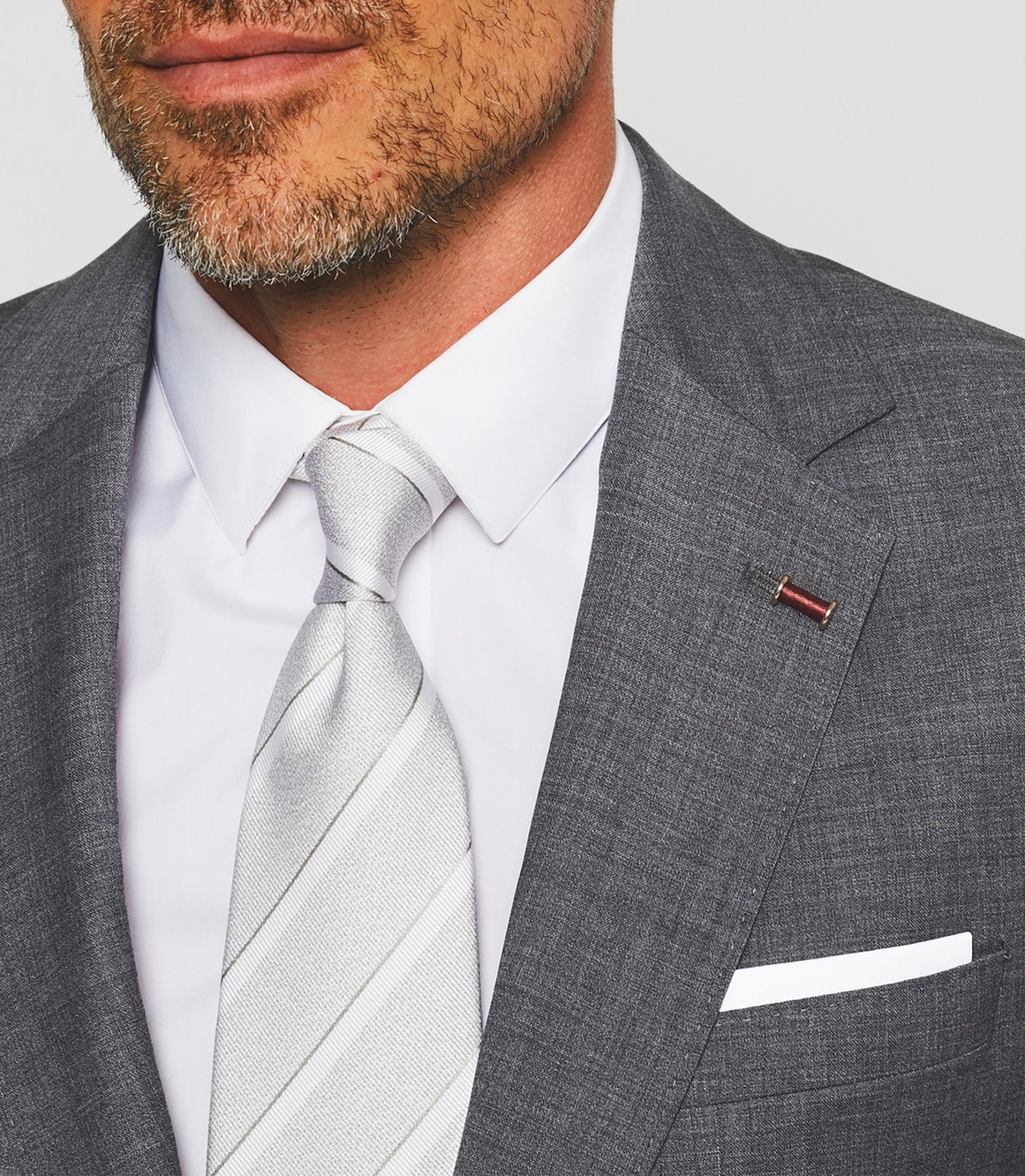 Costume 2 boutons laine gris moyen "Flatteur" - IZAC