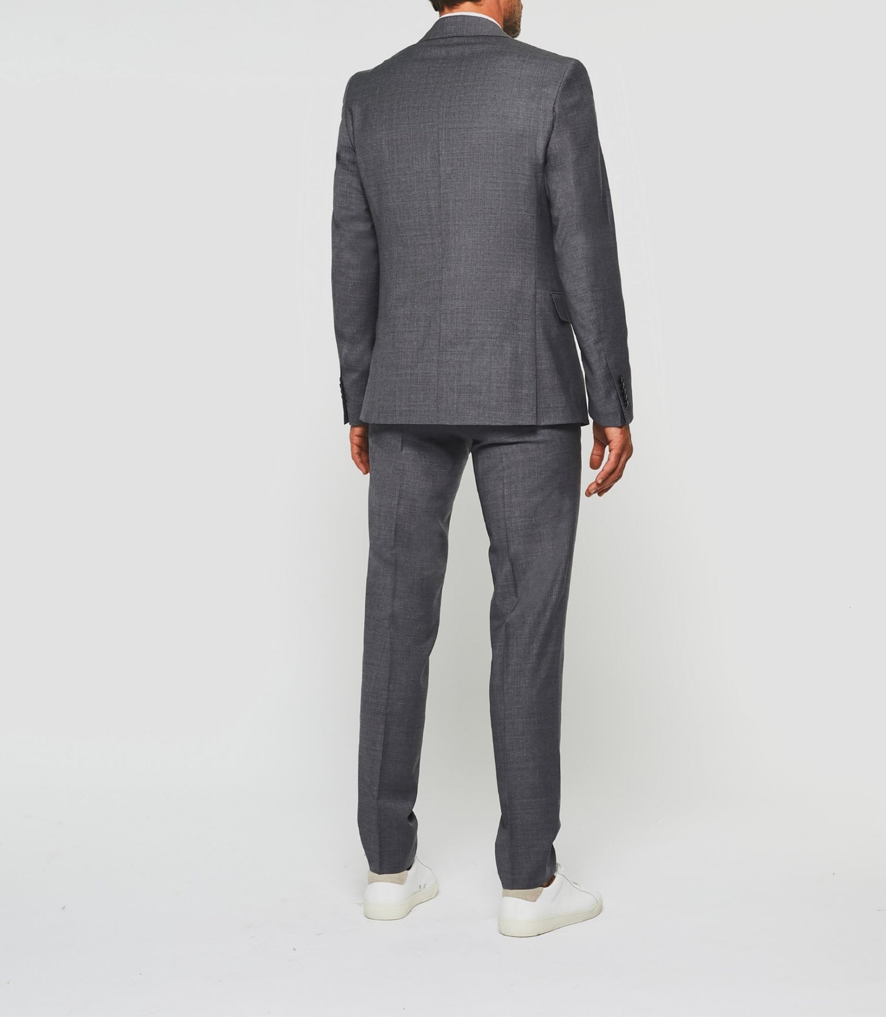 Costume 2 boutons laine gris moyen "Flatteur" - IZAC
