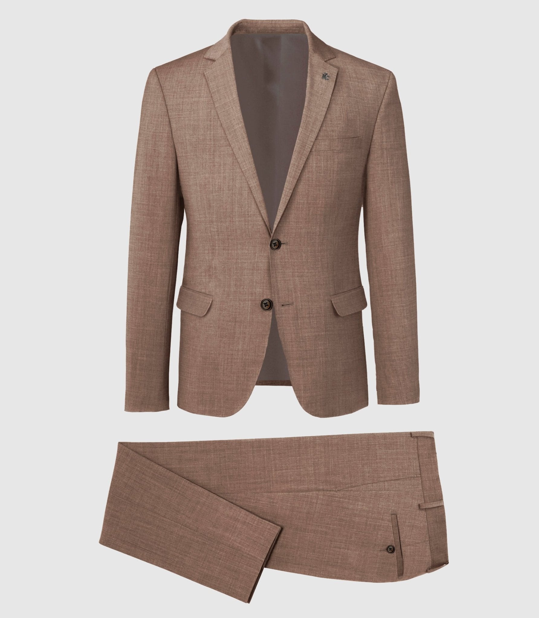 Costume 2 boutons marron clair "Francesco" - IZAC