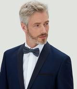 Costume cérémonie col châle bleu "Arpege" - IZAC