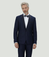 Costume cérémonie col châle bleu "Arpege" - IZAC