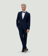 Costume cérémonie col châle bleu "Arpege" - IZAC
