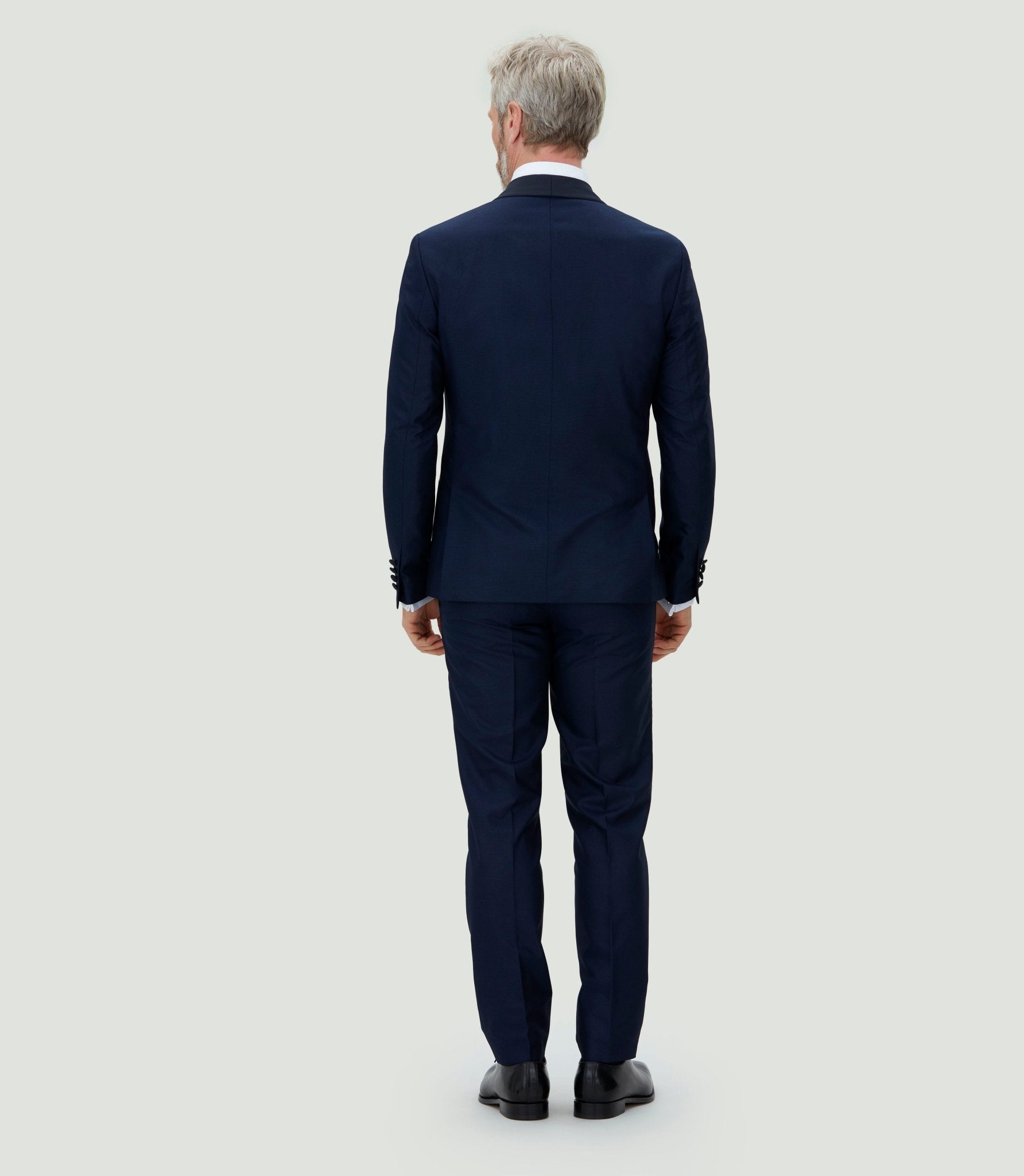 Costume cérémonie col châle bleu "Arpege" - IZAC