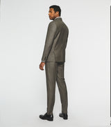Costume 2 boutons en laine taupe LATIN - IZAC