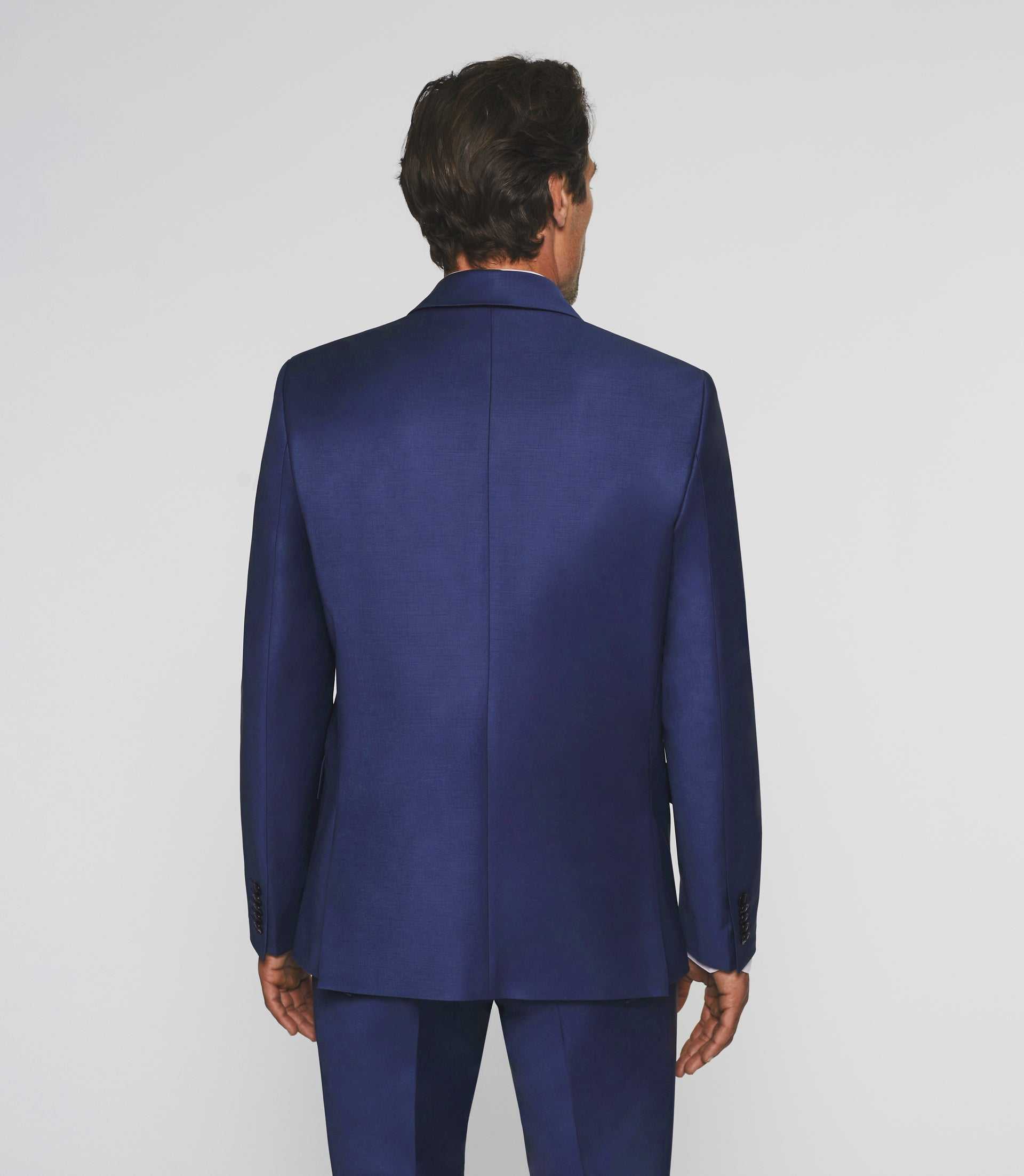 Costume 2 boutons en laine bleu cobalt LIMONE - IZAC