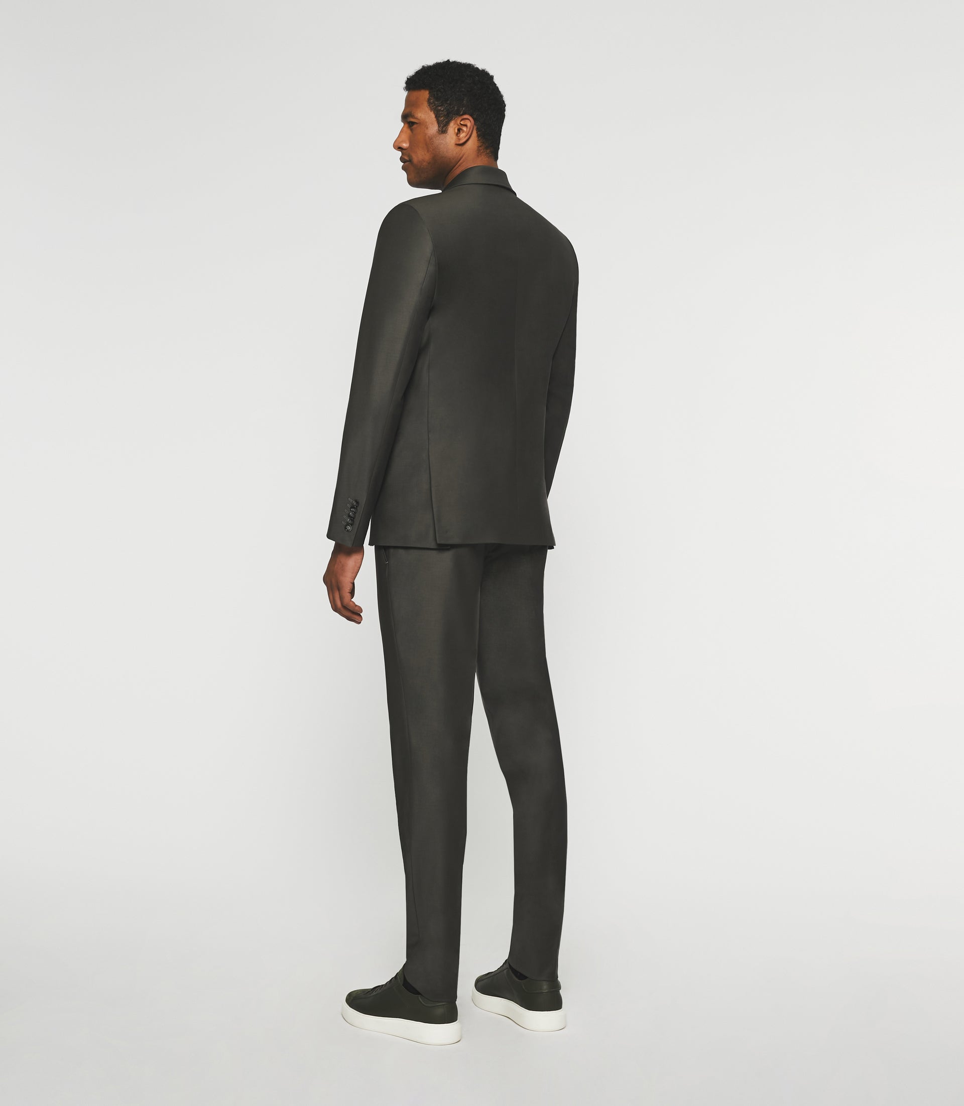Costume cérémonie 2 boutons laine kaki LIMONE - IZAC