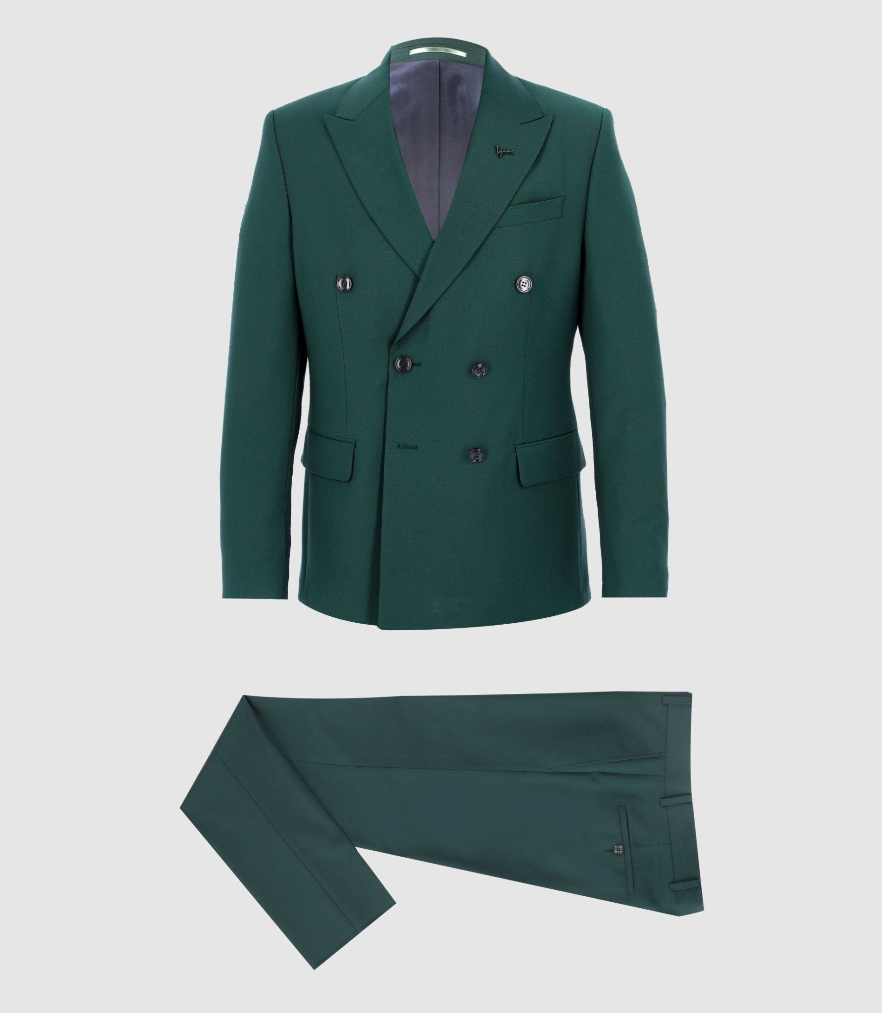 Costume croisé vert - IZAC