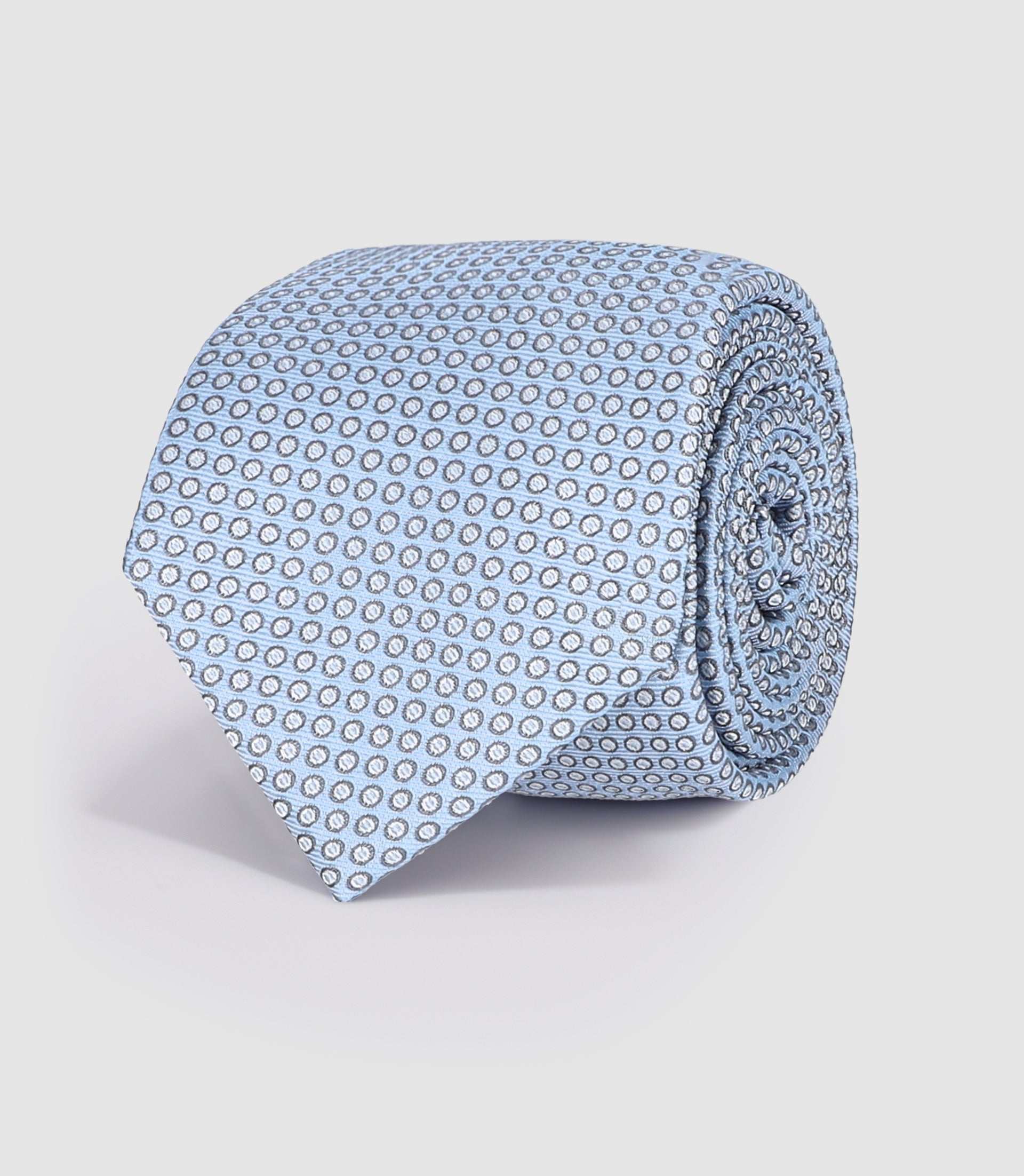 Cravate en soie bleu ciel à motifs ULLY - IZAC