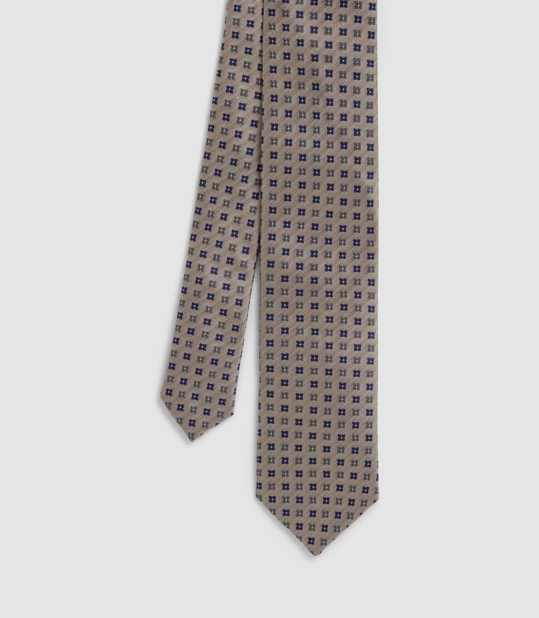 Cravate classique 7cm beige - bleu "Jude" - IZAC