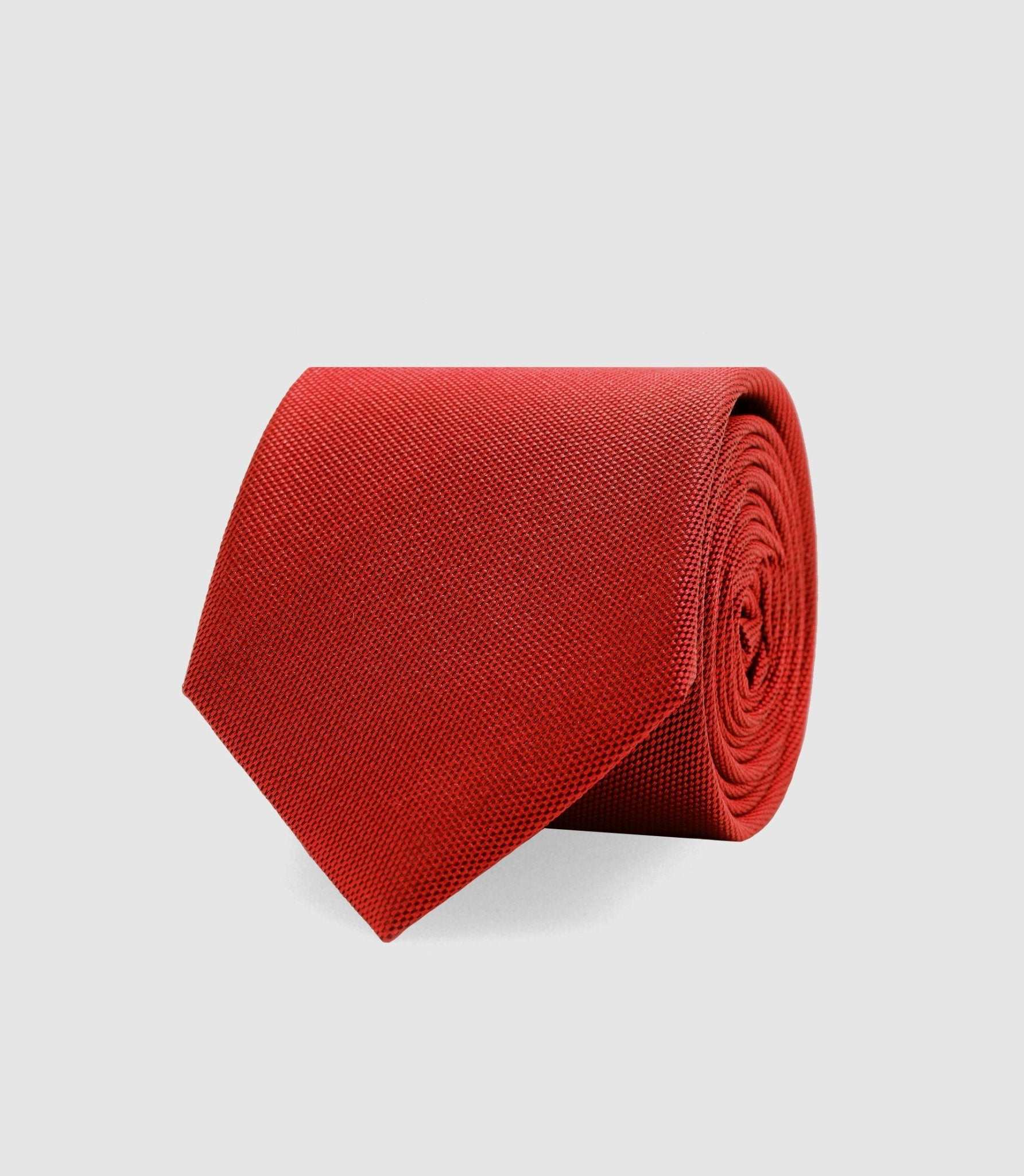 Cravate en tissu texturé rouge - IZAC