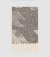 Echarpe à motif géométrique avec franges grise YILIKE - IZAC