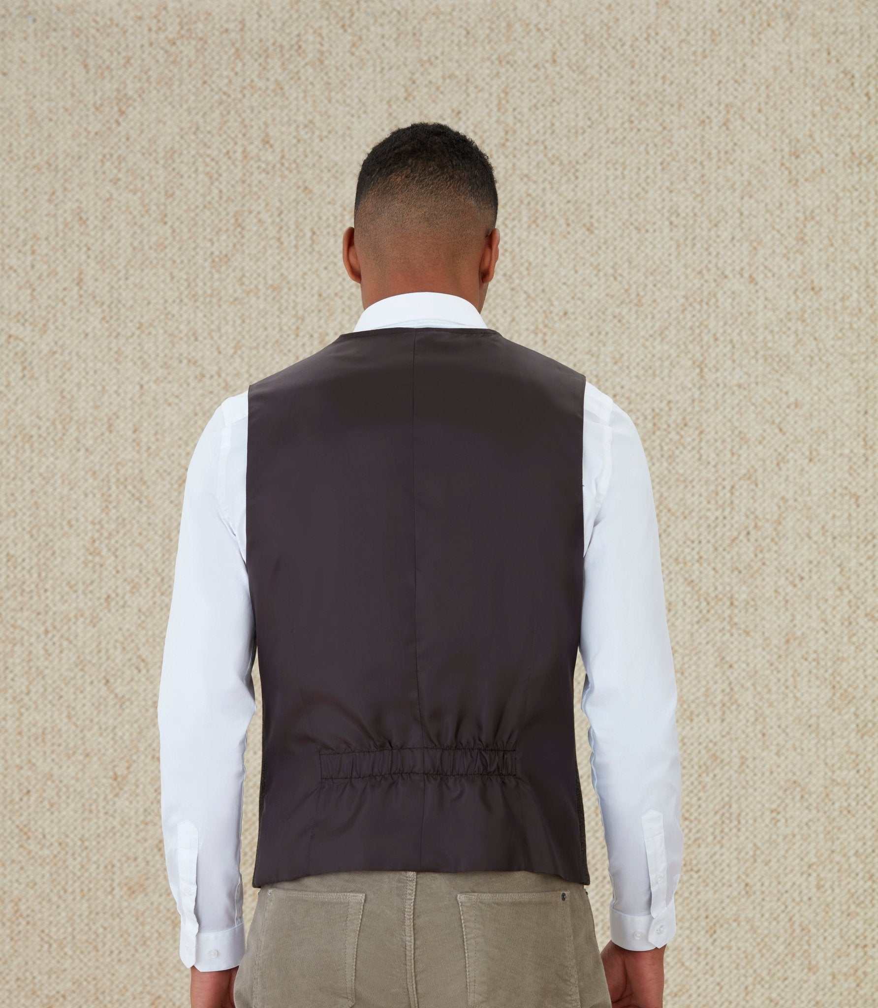 Gilet en tweed chocolat "Qualargo" - IZAC
