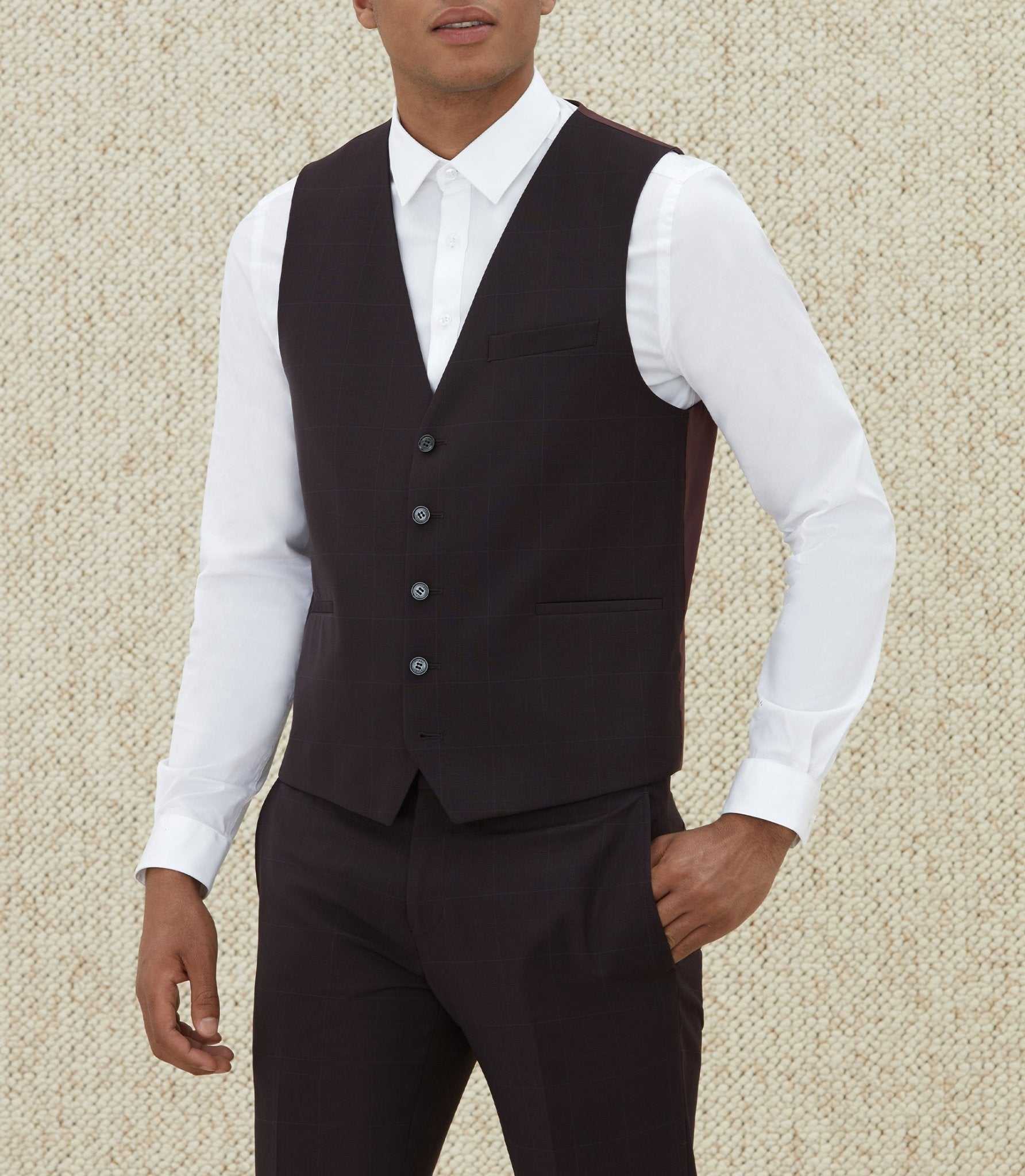 Gilet bordeaux à motif "quartiste" - IZAC