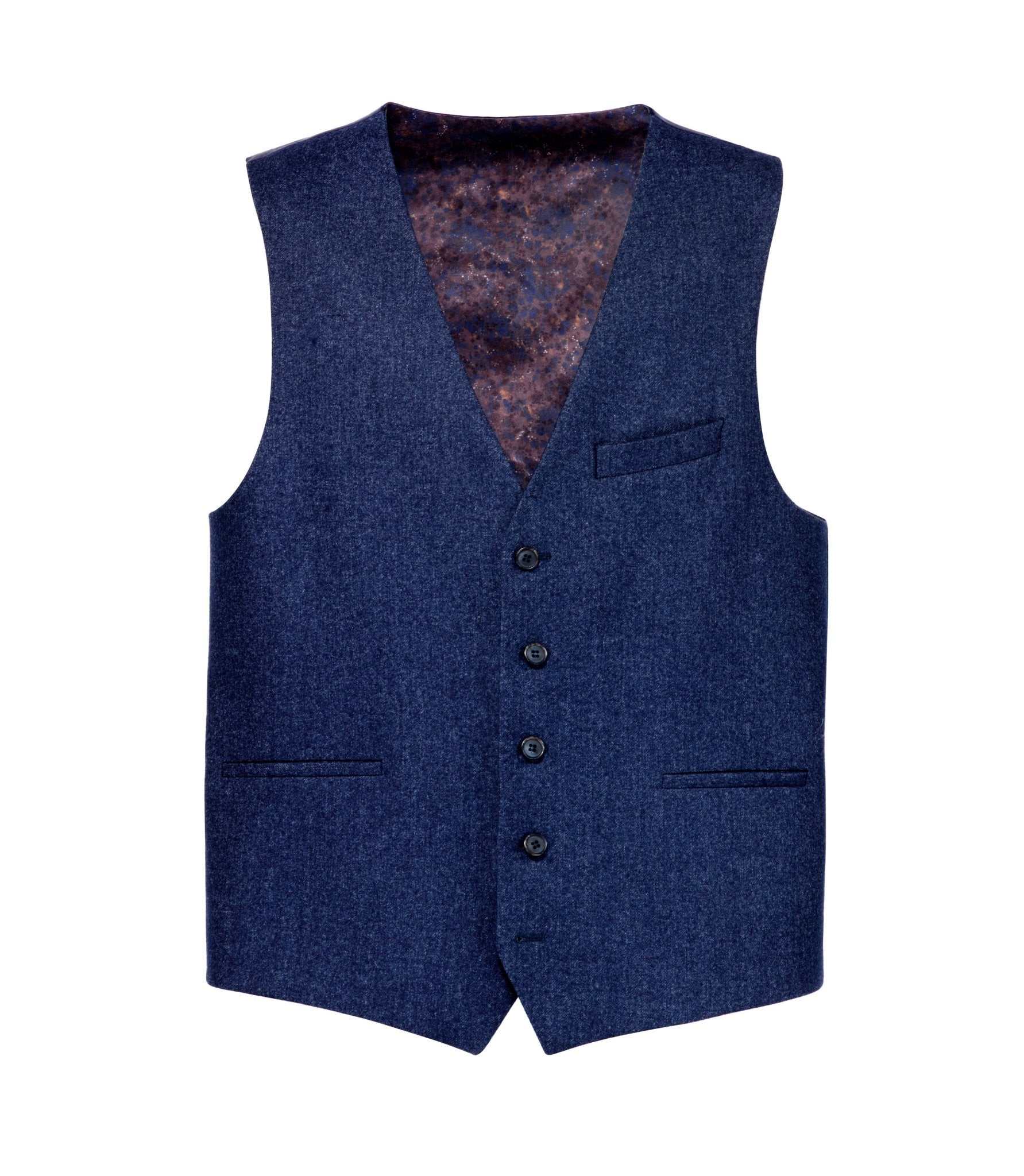 Gilet en flanelle bleu "Quenvol" - IZAC