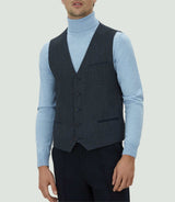 Gilet marine empiècements suède "Quincognito" - IZAC
