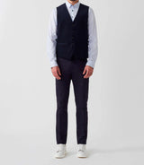 Gilet ville velours fantaisie bleu marine "Orecord" - IZAC