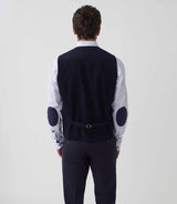 Gilet ville velours fantaisie bleu marine "Orecord" - IZAC