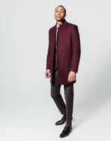 Manteau col revers bordeaux - IZAC