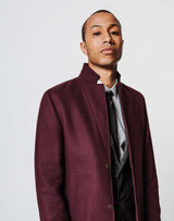 Manteau col revers bordeaux - IZAC