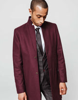 Manteau col revers bordeaux - IZAC